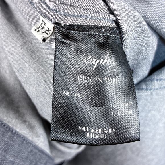 Rapha Cycling Mens XL Cutter Shirt Navy Blue Stretch Chambray Commuter Messenger - Picture 5 of 8